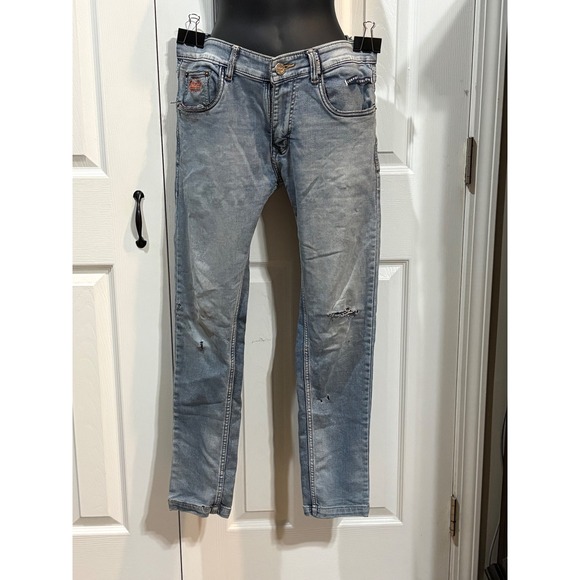 Superdry Women's Distressed Ripped Boyfriend Jeans Light Wash Denim - Picture 2 of 4